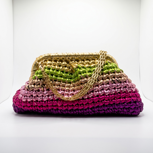 ZD Small Razzle Dazzle Clutch in Multicolor-Six Tones