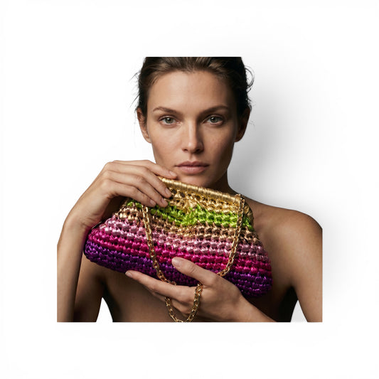 ZD Small Razzle Dazzle Clutch in Multicolor-Six Tones