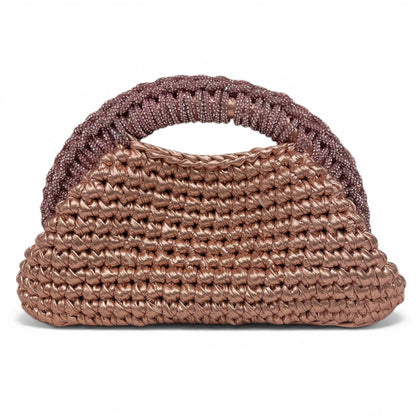 ZD Raseel Blush Clutch With Blush Rhinestone