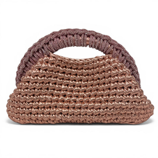 ZD Raseel Blush Clutch With Blush Rhinestone
